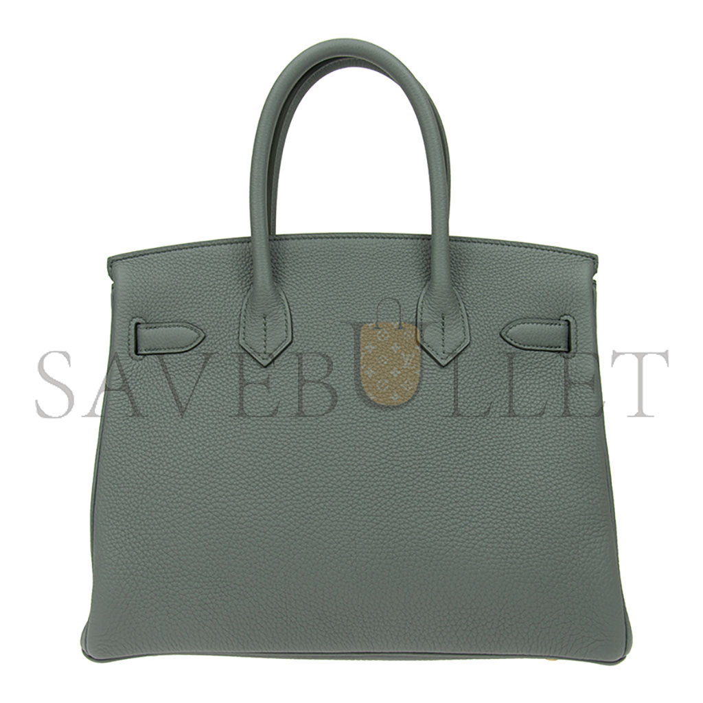 H**mes master birkin 30 epsom leather birkin green gold buckle high end bag bk3063tggp4296 (30*23*15cm)